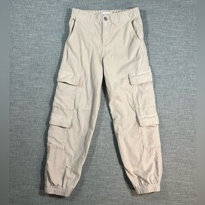 SOLD Abercrombie Kids low rise baggy cargo joggers pants corduroy beige 11/12